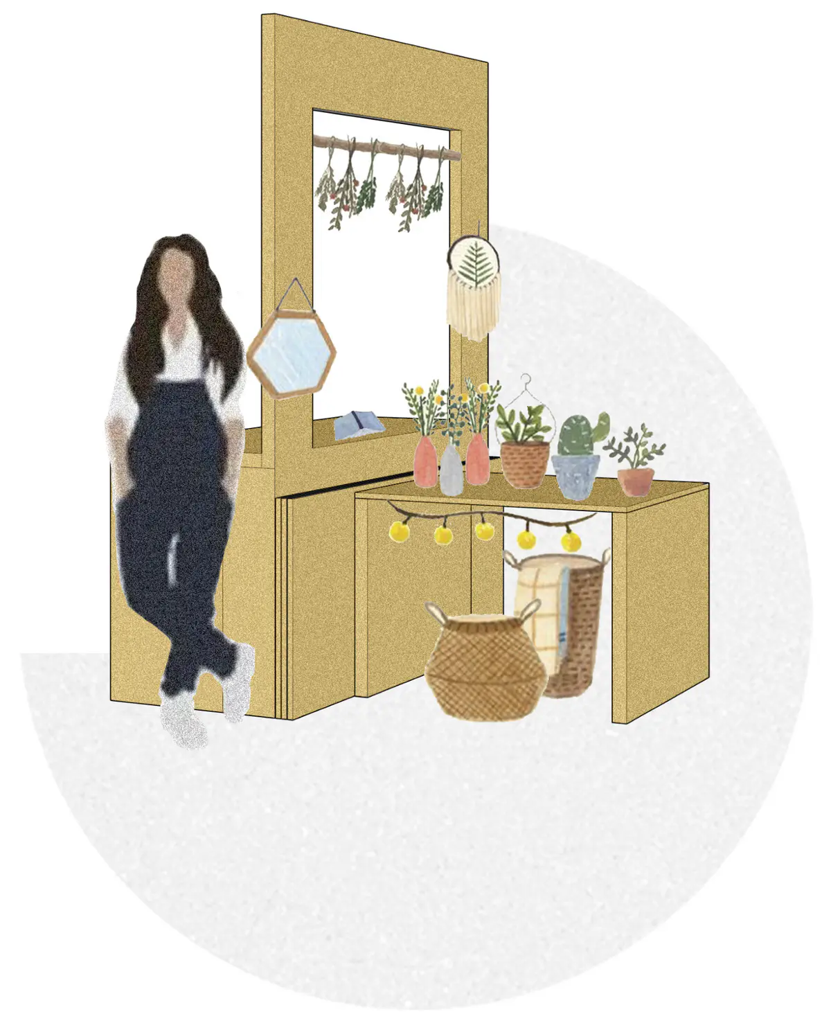 The first Stepping Stone project looks into designing multifunctional furniture for Dudley High Street to provide opportunities for a regenerative community, focusing on how the high street can be occupied with resilience. Initially, the stalls act as market stalls to provide opportunities for enterprises and small businesses to begin thriving and encouraging the High Street to become a place of inclusivity.

However, the stalls can extend out into outdoor seating arrangements, which can become an extension of the community kitchen and during events can become a part of the whole atmosphere.

By extending the furniture, they can connect together and become a large spread where people can sit together and enjoy company. It creates a lowered centre space so children can sit together, or paint on the surfaces. We decided to focus on furniture because we felt the importance of it can go unrecognised. We felt through the design of this market stall, many memories can be created and attached to these items, and become valuable assets within the community. - 1_VlPXANPWv3UcA6Ynr4oqxQ.png